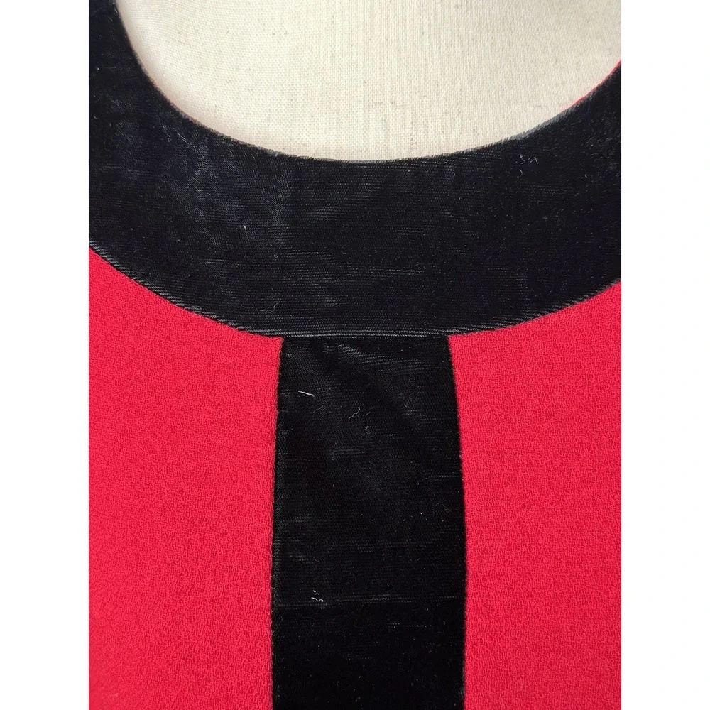 Evan Picone Vtg 90s Does 60s Dress Plus Size 20W Red Holiday Wool Velvet USA - Picture 10 of 12